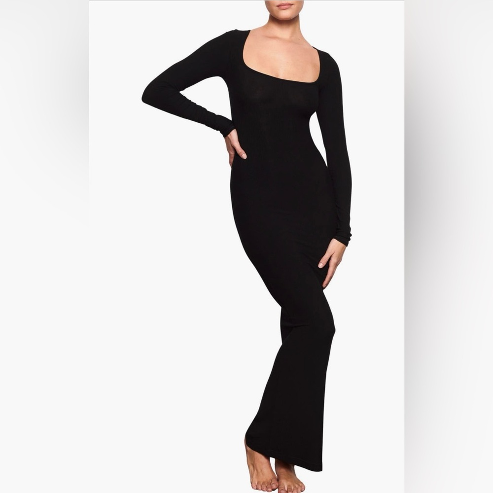 Skims long sleeve soft lounge dress